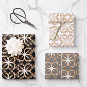 Feuille De Papier Cadeau Arrière - plan personnalisable Brown White Design