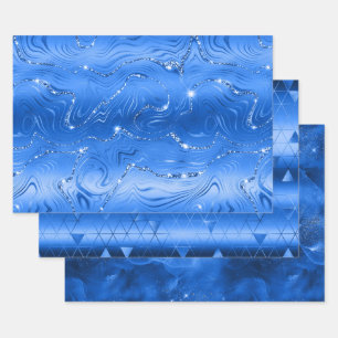 Feuille De Papier Cadeau Arrière - plan Royal Blue de luxe