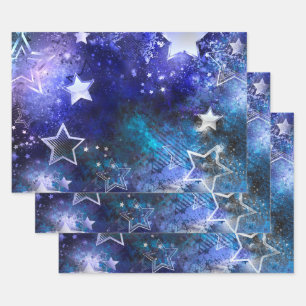 Feuille De Papier Cadeau Arrière - plan spatial avec étoiles