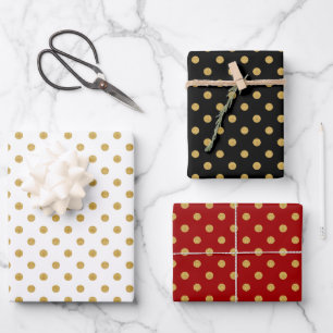 Feuille De Papier Cadeau Arrière - plans personnalisés motif Gold polka