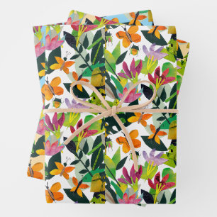 Feuille De Papier Cadeau Art botanique inspiré de la nature du papillon mon