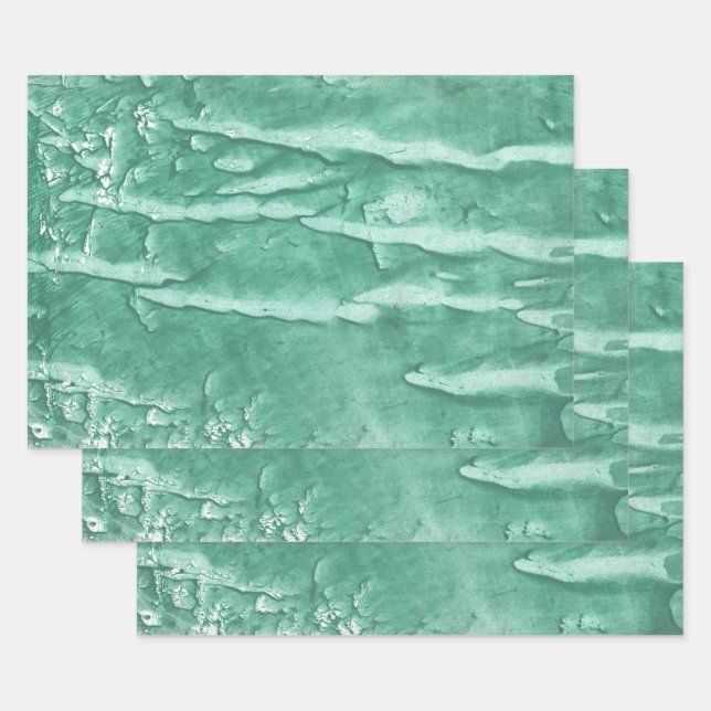 Feuille De Papier Cadeau Art de l'aquarelle verte (Lot)