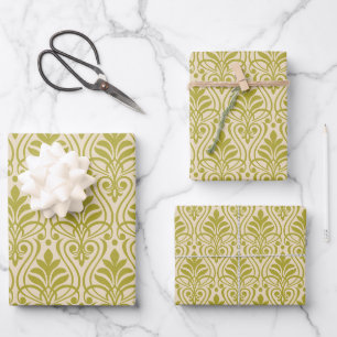 Feuille De Papier Cadeau Art Déco Motif 01 - Déco Gold sur Off-White