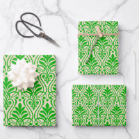 Art Déco Motif 01 - Vert chaux foncé sur blanc cas