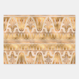 Feuille De Papier Cadeau Art Déco Shimmer d'or