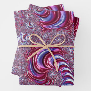 Feuille De Papier Cadeau Art fractal vibrant brillant funky tripant en spir