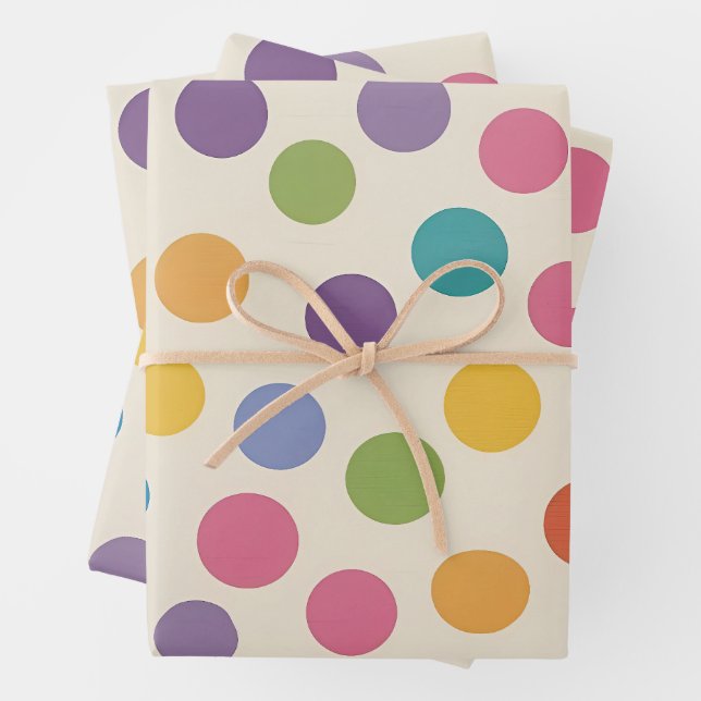 Feuille De Papier Cadeau Art Hexagonal moderne Rainbow Color (En situation)