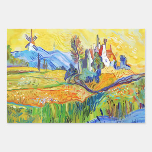 Feuille De Papier Cadeau Art Impressionniste Moderne Été Provence Paysage