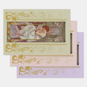 Feuille De Papier Cadeau Art Nouveau Alphonse Mucha