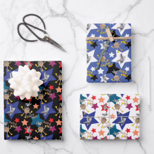 Feuille De Papier Cadeau Astro Nut Stars