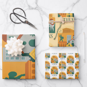 Feuille De Papier Cadeau Athènes vintage Grèce Voyage - Parthenon & City