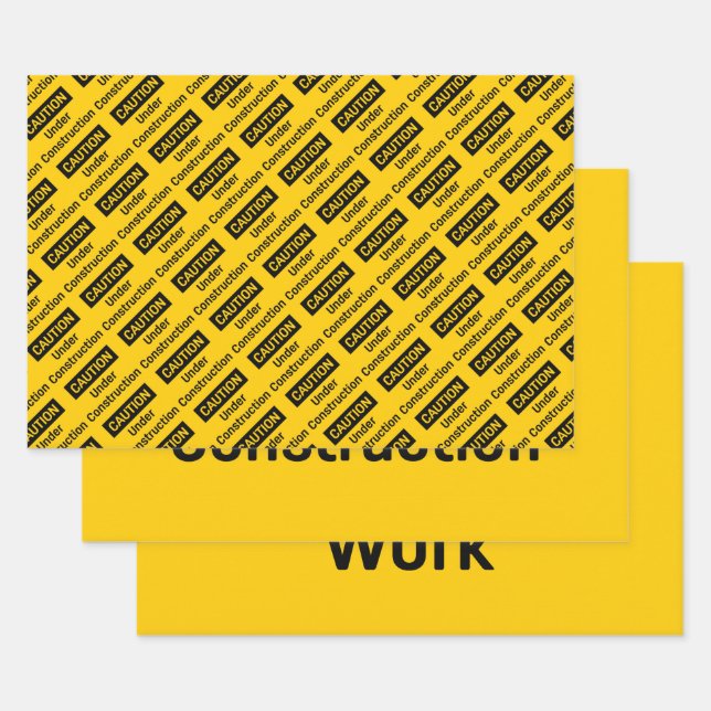 Feuille De Papier Cadeau ATTENTION en cours de construction (Lot)