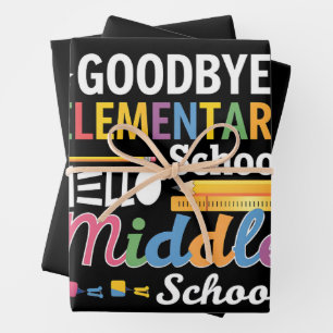 Feuille De Papier Cadeau Au revoir école primaire bonjour collège