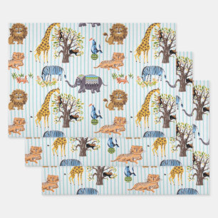 Feuille De Papier Cadeau Au zoo