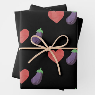 Feuille De Papier Cadeau Aubergine Amour Drôle Gay Fierté LGBTQ