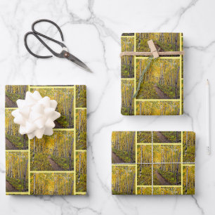 Feuille De Papier Cadeau Automne dans les arbres d'Aspen