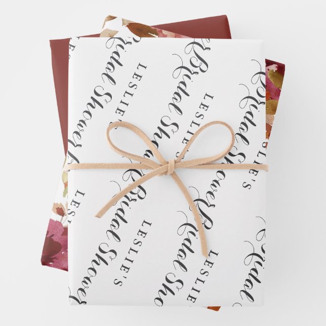 Feuille De Papier Cadeau Automne Rustique Brunch & Fête des mariées Bubbly (En situation)