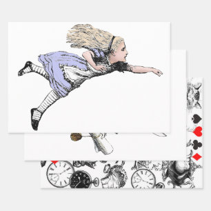 Feuille De Papier Cadeau Aventure d'Alice au pays des merveilles volante Te