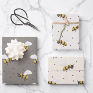 Feuille De Papier Cadeau Baby Boy Abeilles jaunes et noires