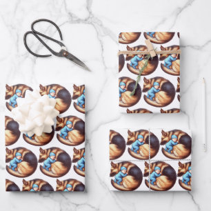 Feuille De Papier Cadeau Baby Boy et berger allemand