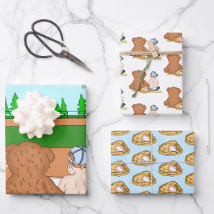 Feuille De Papier Cadeau Baby shower à thème de baseball ou premier anniver