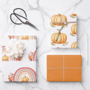 Feuille De Papier Cadeau Baby shower Citrouille Boho Rainbow Fall