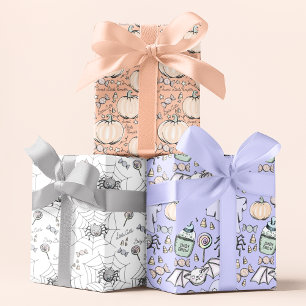 Feuille De Papier Cadeau Baby shower d'Halloween Citrouille migre