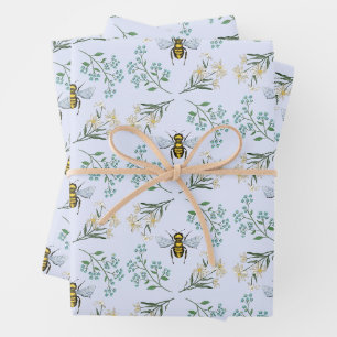 Feuille De Papier Cadeau Baby shower Fleur Fleur d'Abeille Douce
