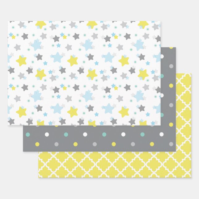 Feuille De Papier Cadeau Baby shower non sexiste (Lot)