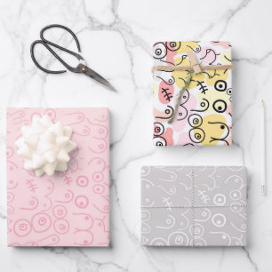 Feuille De Papier Cadeau Baby shower rose
