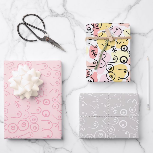 Feuille De Papier Cadeau Baby shower rose (Recto)