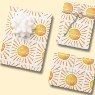 Feuille De Papier Cadeau Baby shower solaire