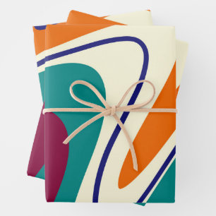 Feuille De Papier Cadeau Balances rétro - Style les années 70 classique