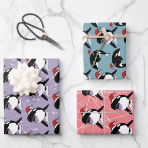 Feuille De Papier Cadeau Baleine tueuse Orca Christmas