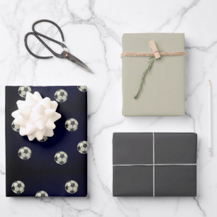 Feuille De Papier Cadeau Balle de Football Design Sportif