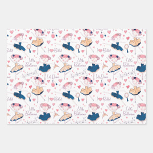 Feuille De Papier Cadeau Ballerina sur blanc