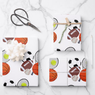 Feuille De Papier Cadeau Balles sportives