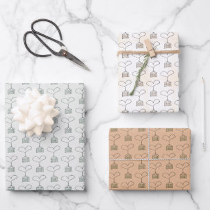 Feuille De Papier Cadeau Ballon à air chaud du coeur