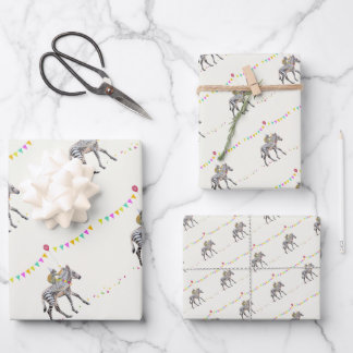 Feuille De Papier Cadeau Ballon Zebra Party Cadeaupapier Vellen Set