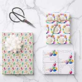 Feuille De Papier Cadeau Ballons de l'Aïd moubarak