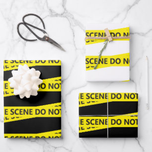 Feuille De Papier Cadeau Bande de scène de crime policier