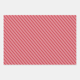 Feuille De Papier Cadeau Bandes rouges et blanches