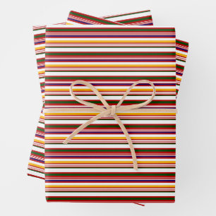 Feuille De Papier Cadeau Barres horizontales de bonbons (grande échelle)