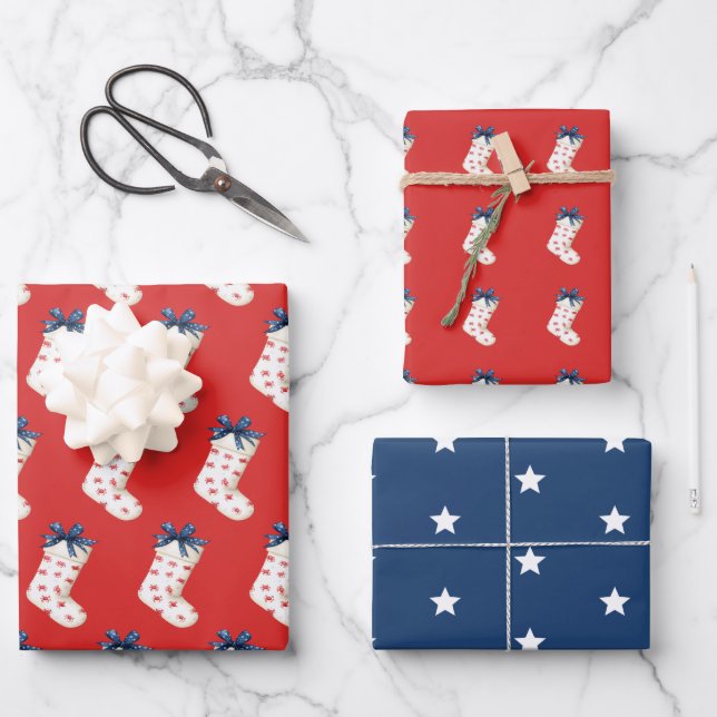 Feuille De Papier Cadeau Bas de Noël Côtiers Avec Crabes (Recto)
