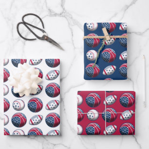 Feuille De Papier Cadeau Baseball Basket-ball Football