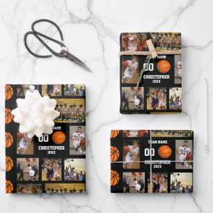 Feuille De Papier Cadeau Basketball photo collage polaire couverture