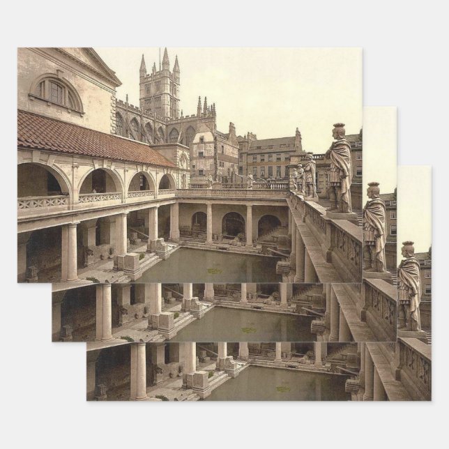 Feuille De Papier Cadeau Bath, Angleterre (Lot)