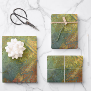 Feuille De Papier Cadeau Batik d'automne