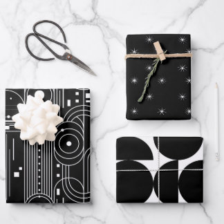 Feuille De Papier Cadeau Bauhaus geometry-black and white -minimal 