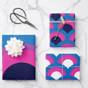 Feuille De Papier Cadeau Beau drapeau Bisexuel Pride Arc-en-ciel Noir